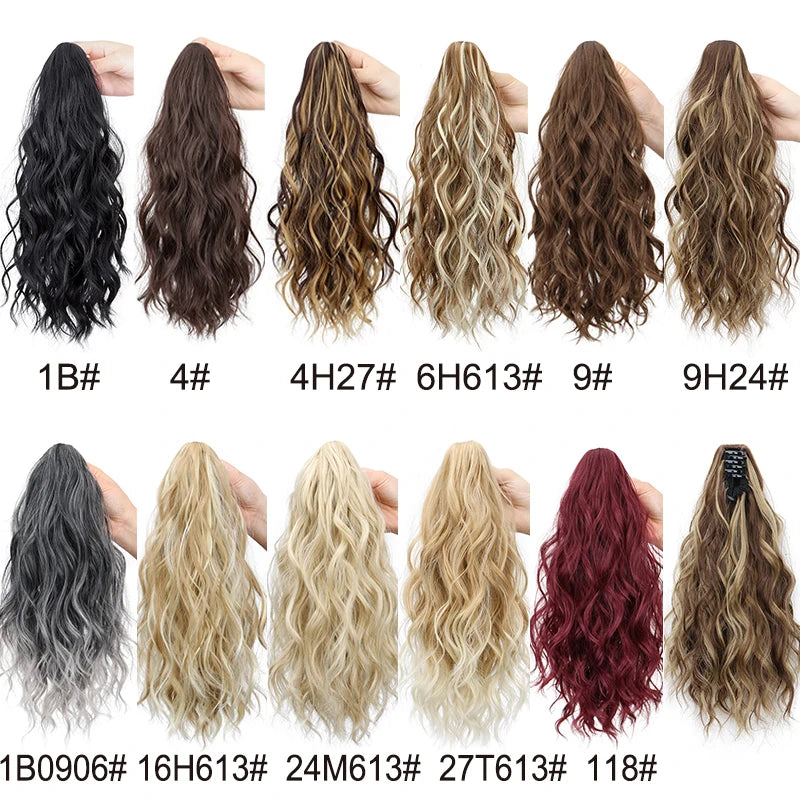 Synthetic Water Wave Curly Claw Clip-in Ponytail Hair Extension