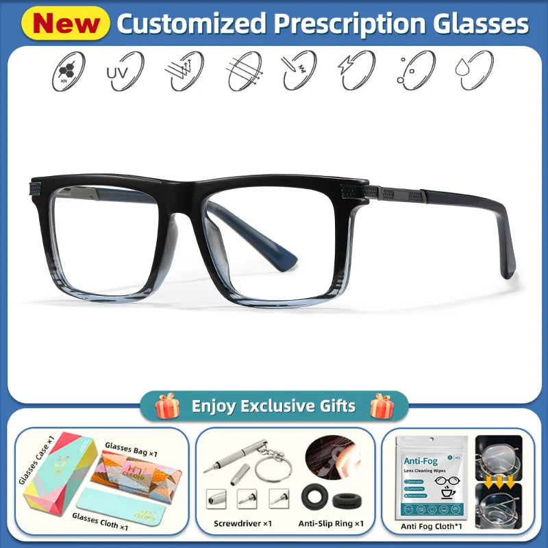 Square Frame Myopia  Blue Light Blocking Reading Glasses