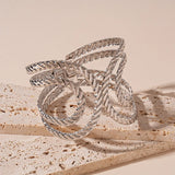 Punk Stainless Metal Geometric Cuff Bracelets Bangles