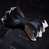 Brown Fashion Handmade Feather Bowtie Suit Accessories