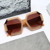 Rhinestone Oversized Square Sunglasses