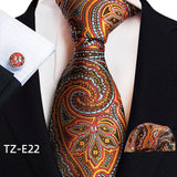 Royal Striped Paisley Pocket Square Cufflinks Necktie