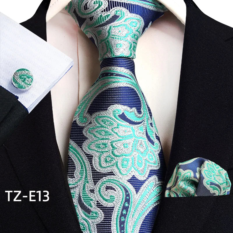 Royal Striped Paisley Pocket Square Cufflinks Necktie