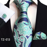 Royal Striped Paisley Pocket Square Cufflinks Necktie