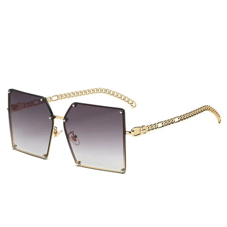 Metal Oversized Square Sunglasses