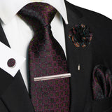 8cm Silk Tie Pin Pocket Square Cufflinks Tie
