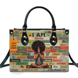 African Girl Print Leather Handbag