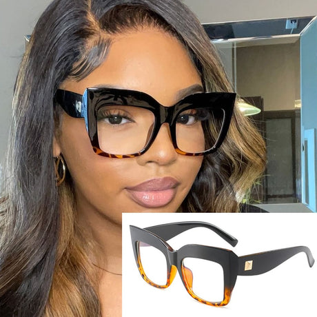 Oversized Clear Square Reading Eyeglasses