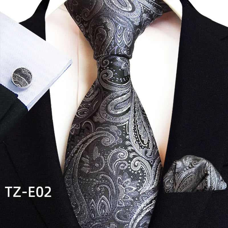 Royal Striped Paisley Pocket Square Cufflinks Necktie