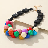 Colorful Beads Chain Resin Necklace