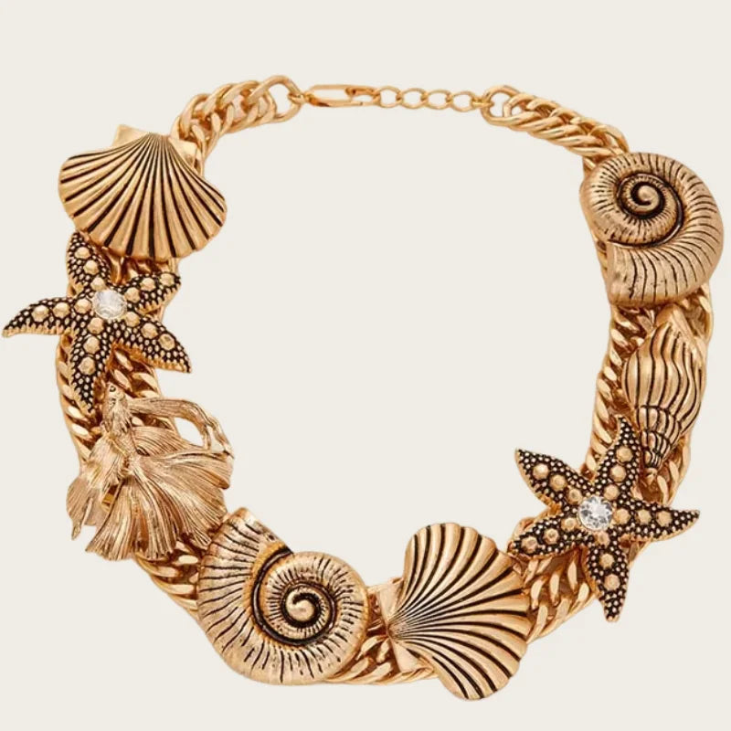 Sea Star Shell Retro Niche Style Necklace