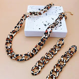 Hip-hop Leopard Chain Necklace Set