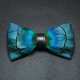Blue Fashion Handmade Feather Bowtie Suit Accessories