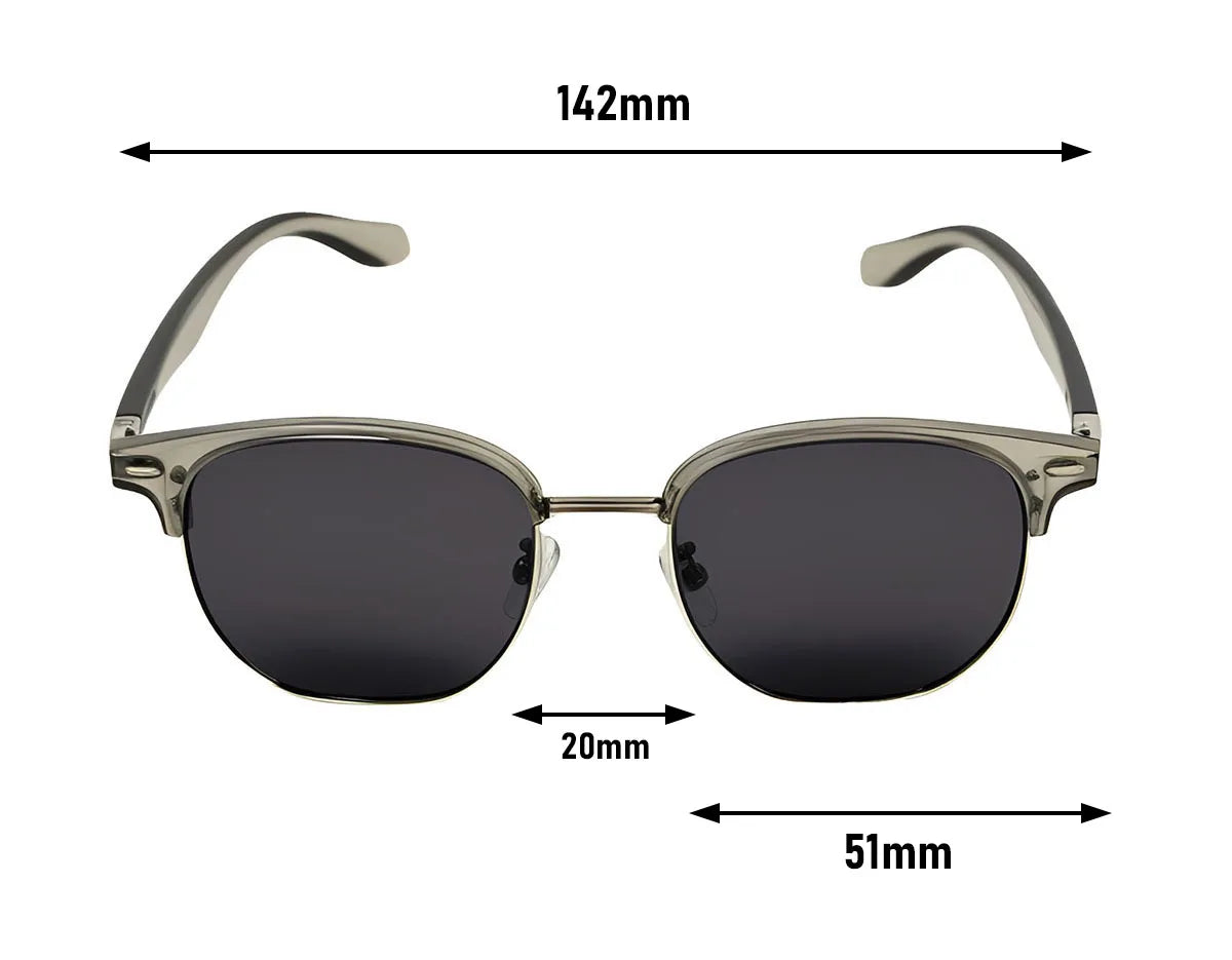 Size of Semi Rimless Vintage Retro Polarized Sunglass