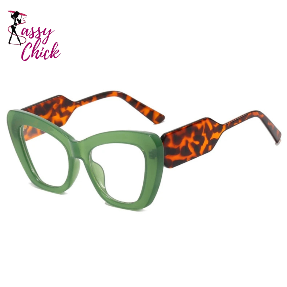 Sexy Cat Eye Optical Clear Lens Eyewear Sassy Chick Logo