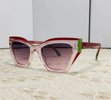 Sexy Cat Eye Punk Sunglasses For Women clear red