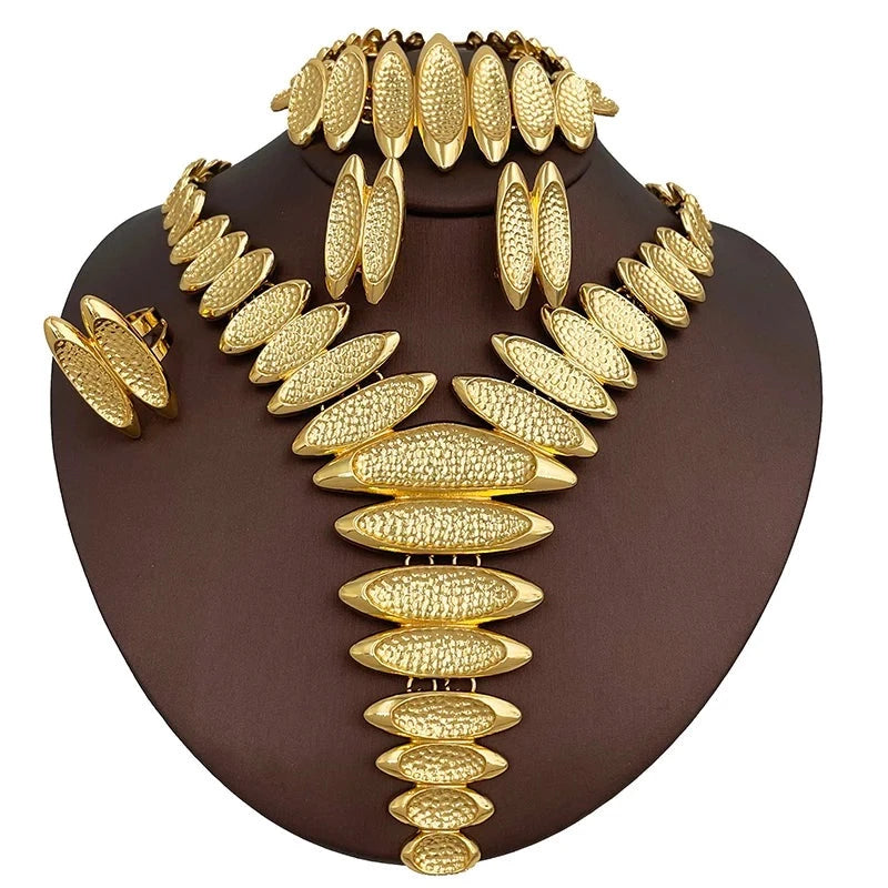 Gold Plated Two-Tone Necklace Set