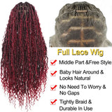 Synthetic Wine Red Braided Wig