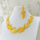 Leaf Shaped Party Jewelry Set