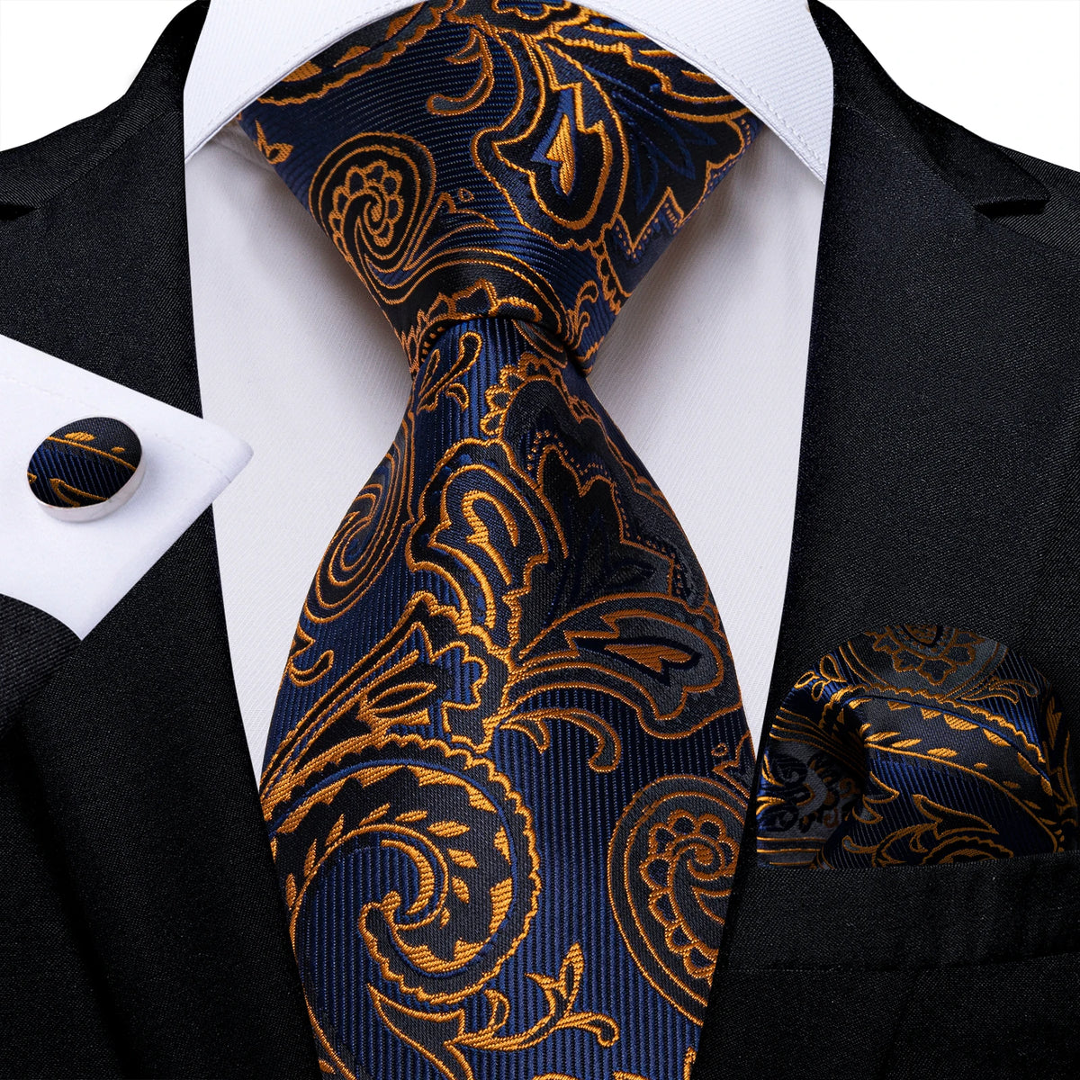 Plaid Classic 8cm Business Pocket Square Cufflinks