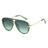 Fashion Alloy Gradient UV400 Pilot Sunglasses