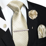 8cm Silk Tie Pin Pocket Square Cufflinks Tie