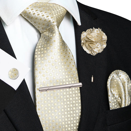 8cm Silk Tie Pin Pocket Square Cufflinks Tie