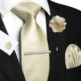 8cm Silk Tie Pin Pocket Square Cufflinks Tie