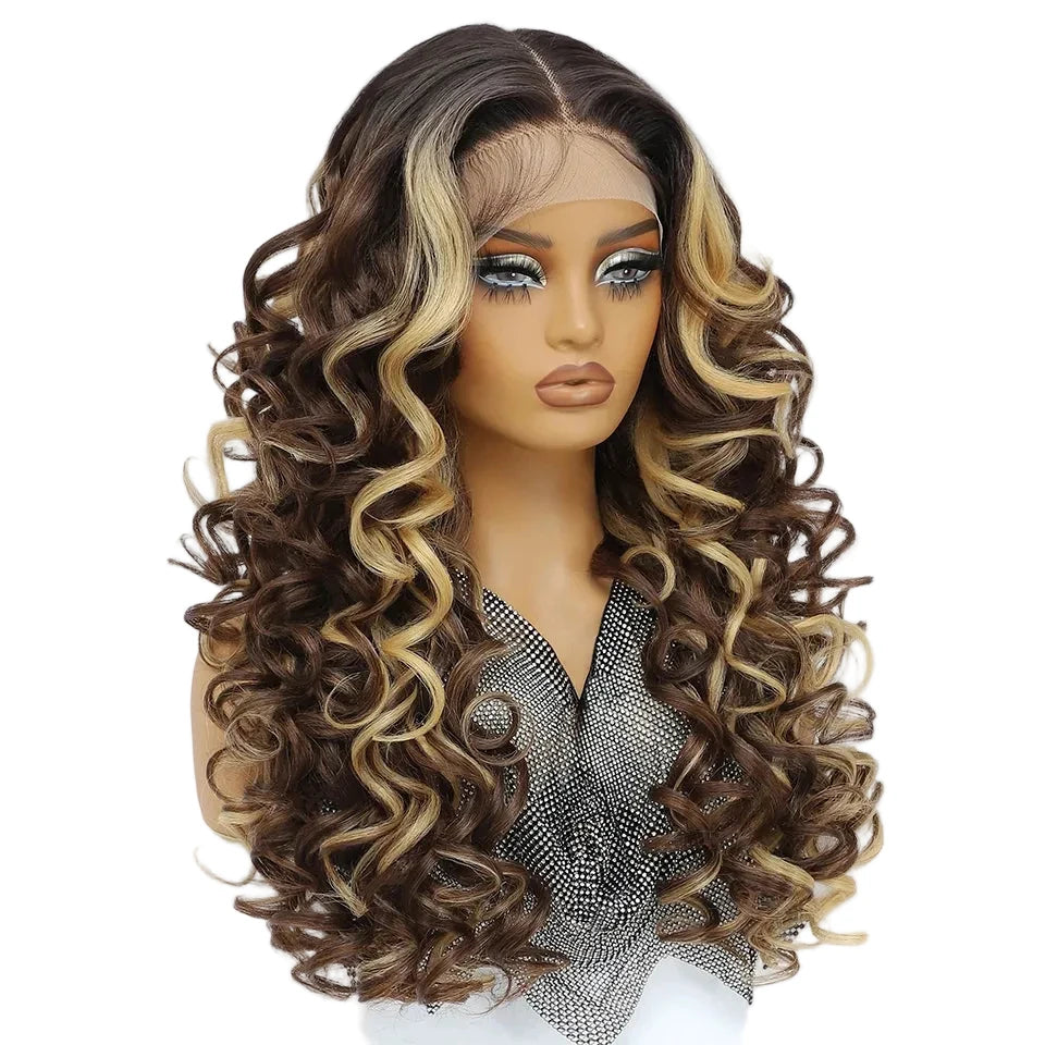 Highlight HD Curly Pre Plucked 13X5X1 Latisha Synthetic Wigs