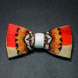 Red Brown Fashion Handmade Feather Bowtie Suit Accessories