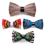 Collection of Fashion Handmade Feather Bowtie Suit Accessories