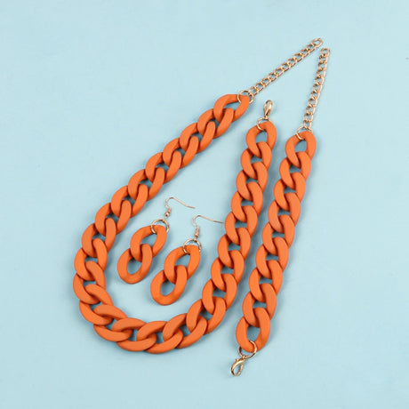 Colorful Speckled Chain Necklace Set