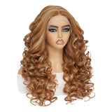 Brown HD Curly Pre Plucked 13X5X1 Latisha Synthetic Wigs