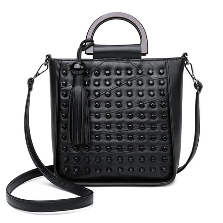 Sheepskin Leather Rivet Handbag