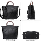 Details of Sheepskin Leather Rivet Handbag