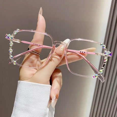 Pink Shiny Diamond Myopia Ultra Light Eyewear