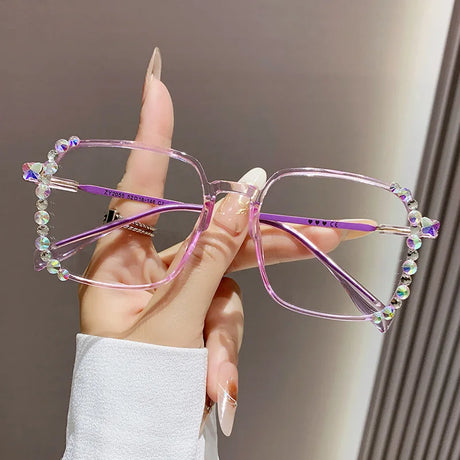 Purple Shiny Diamond Myopia Ultra Light Eyewear