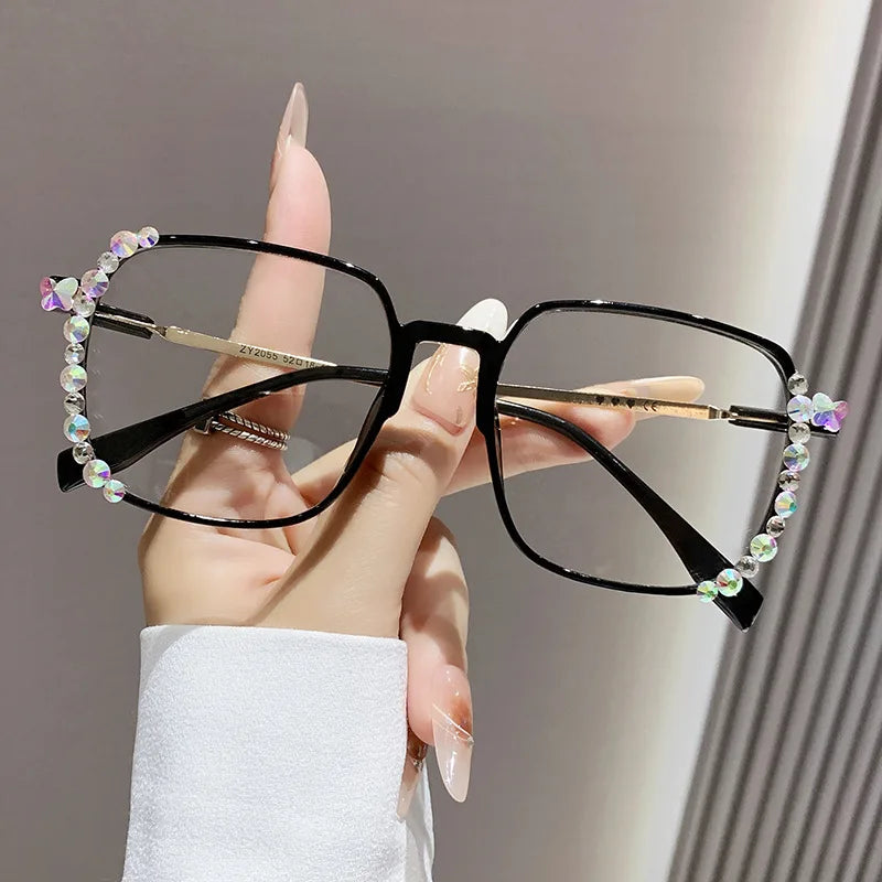 Black Shiny Diamond Myopia Ultra Light Eyewear