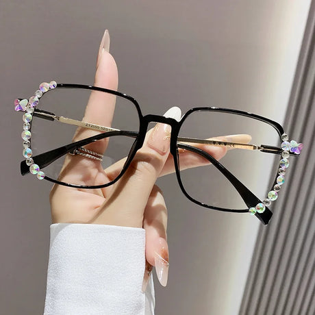Black Shiny Diamond Myopia Ultra Light Eyewear