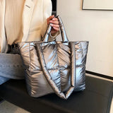 Shiny Leather Large-Capacity Shoulder Bag