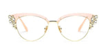 Pink Shiny Rhinestones Cat Eye Presbyopia Eyeglasses