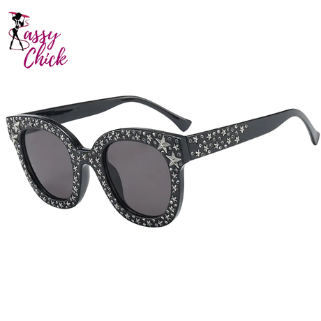 Shiny Square Stars Sunglasses Sassy Chick Logo