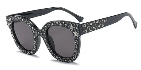 Bkack star Shiny Square Women Stars Sunglasses