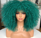 Short Afro Hair Kinky Curly Wigs green