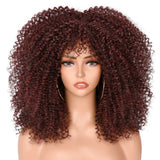 Short Afro Hair Kinky Curly Wigs brown