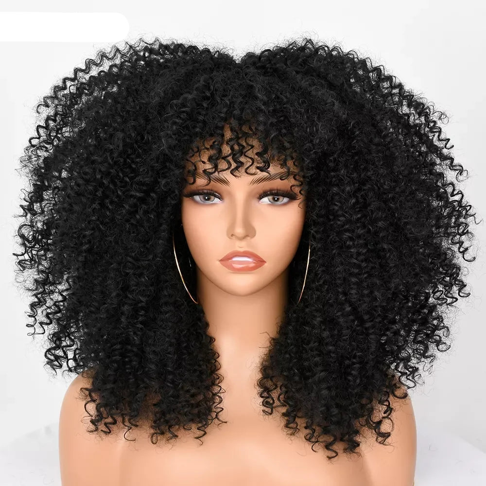 Short Afro Hair Kinky Curly Wigs black