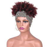 Short Afro Kinky Headband Synthetic Wig