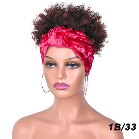 Ash Blonde Short Afro Kinky Headband Synthetic Wig