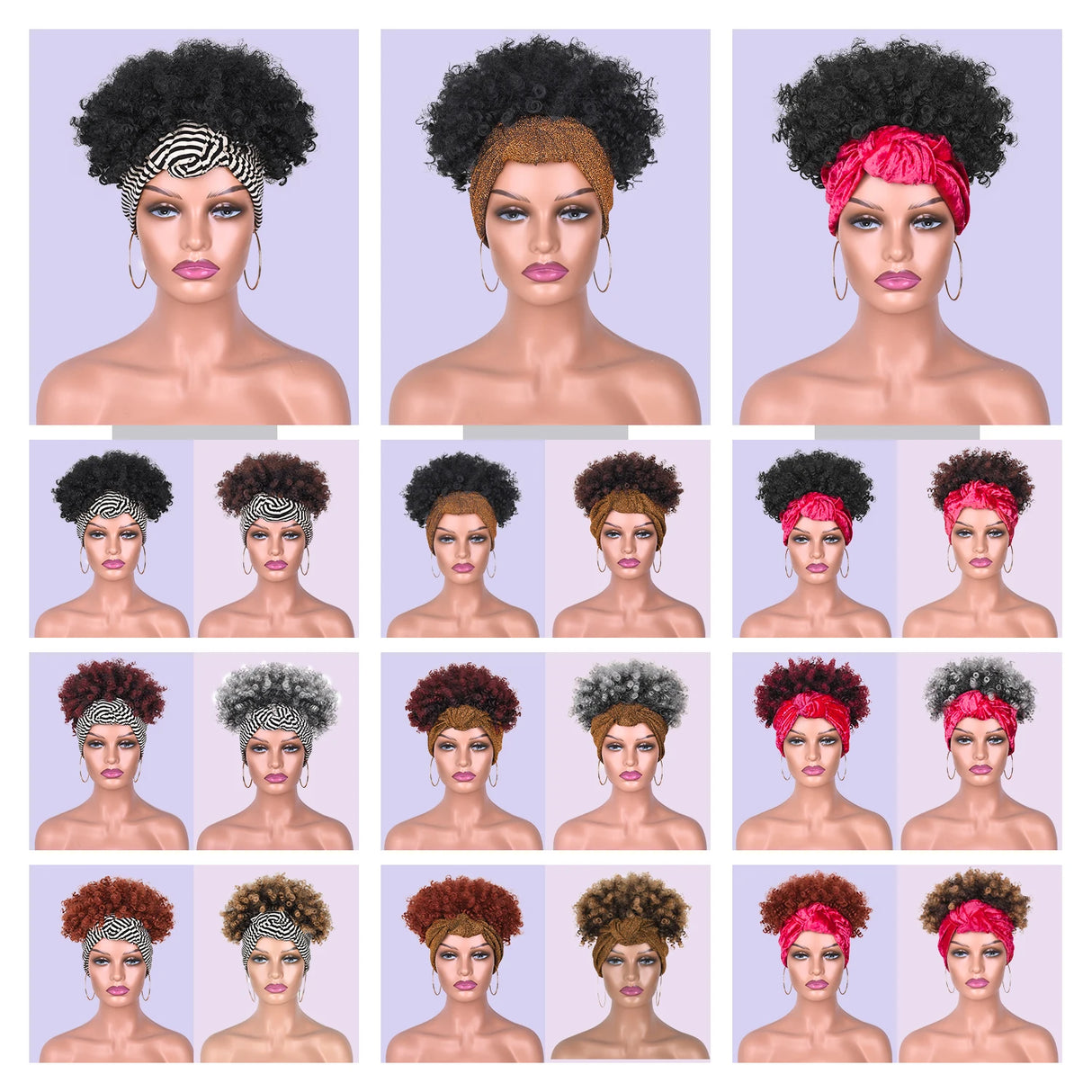 Collection Short Afro Kinky Headband Synthetic Wig
