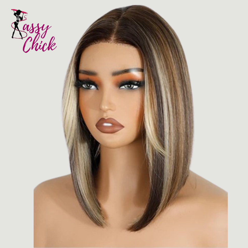 Short Bob 12" Ombre Synthetic Lace Wigs Sassy Chick Logo